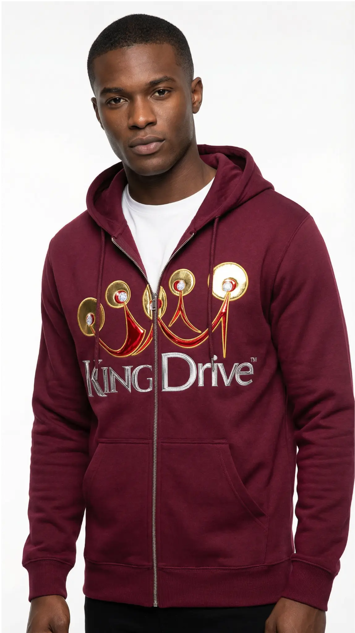 KINGDRIVE™ Burgundy Hoodie (Premium Gloss)