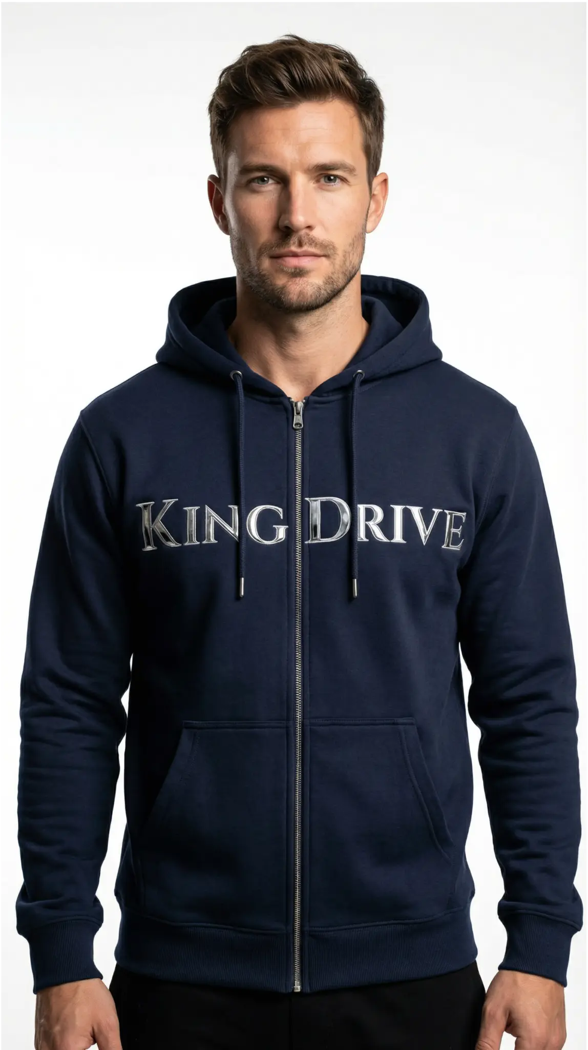 KINGDRIVE™ Navy Hoodie (Premium Gloss)