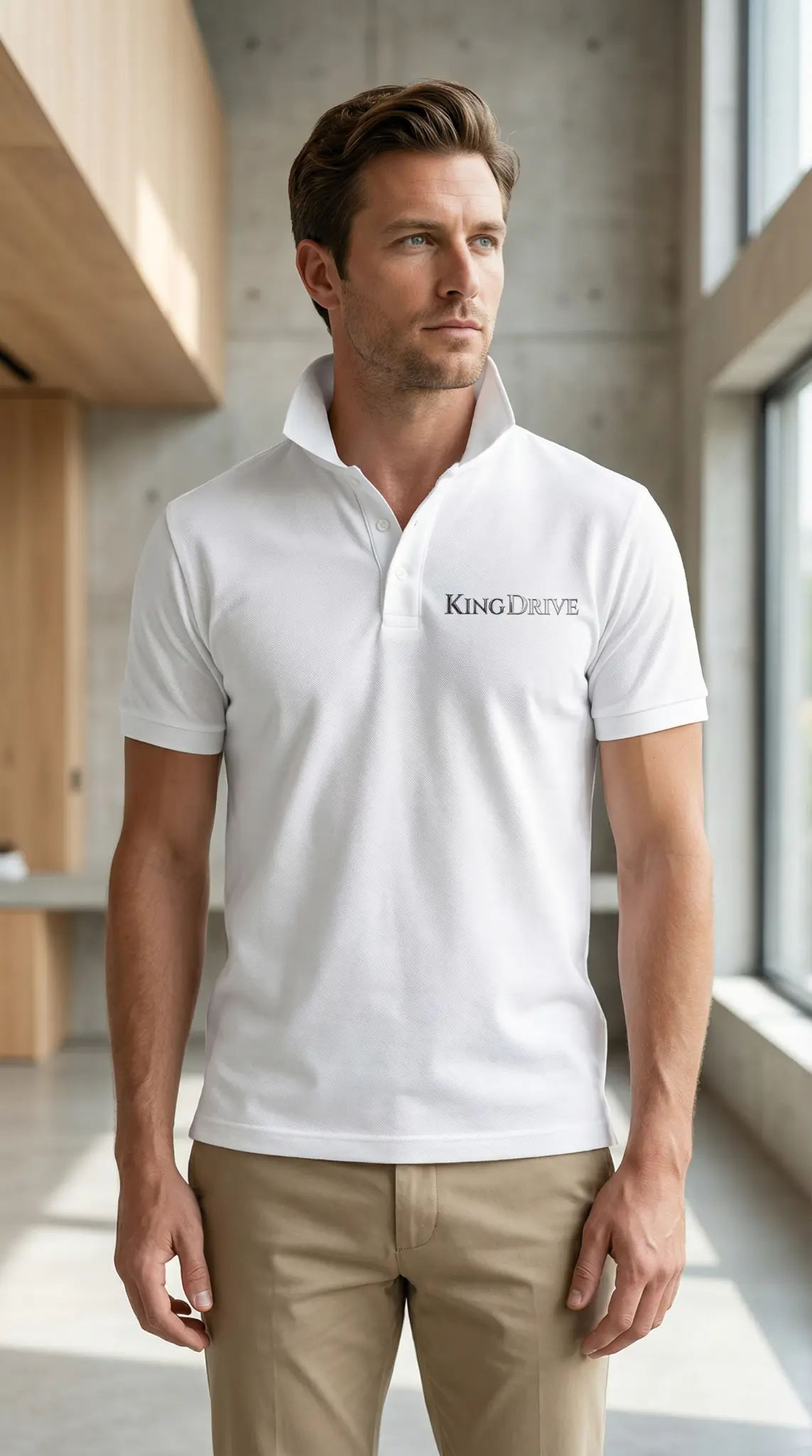 KINGDRIVE™ White Polo (Premium)
