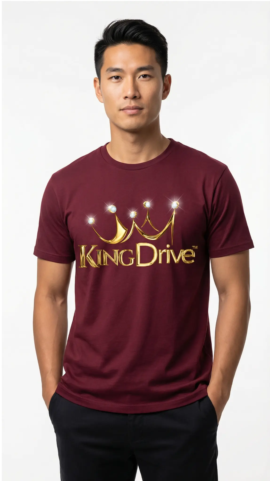 KINGDRIVE™ Burgundy T-Shirt (Premium Gloss)